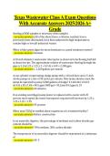 Texas Wastewater Class A Exam Questions &NewLine;With Accurate Answers 20252026 A&plus; &NewLine;Grade