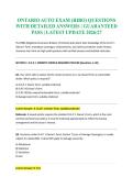 ONTARIO AUTO EXAM &lpar;RIBO&rpar; QUESTIONS WITH DETAILED ANSWERS &vert; GUARANTEED PASS &vert; LATEST UPDATE 2026&sol;2027&NewLine;