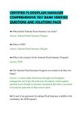 CERTIFIED FLOODPLAIN MANAGER&NewLine;COMPREHENSIVE TEST BANK VERIFIED&NewLine;QUESTIONS AND SOLUTIONS PACK
