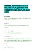 CERTIFIED FLOODPLAIN MANAGER&NewLine;UPDATED ACTUAL QUESTIONS AND&NewLine;CORRECT ANSWERS COMPLETE STUDY&NewLine;GUIDE
