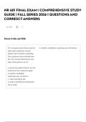 NR 601 FINAL EXAM &vert; COMPREHENSIVE STUDY&NewLine;GUIDE &vert; FALL SERIES 2026 &vert; QUESTIONS AND&NewLine;CORRESCT ANSWERS