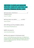 CERTIFIED FLOODPLAIN MANAGER&NewLine;UPDATED COMPLETE QUESTIONS AND&NewLine;ANSWERS PREMIUM REVIEW SHEET