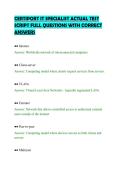 CERTIPORT IT SPECIALIST ACTUAL TEST&NewLine;SCRIPT FULL QUESTIONS WITH CORRECT&NewLine;ANSWERS