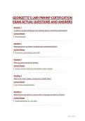 GEORGETTE'S LMR PMHNP CERTIFICATION EXAM ACTUAL QUESTIONS AND ANSWERS