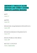 CERTIPORT IT SPECIALIST SOLVED&NewLine;QUESTIONS AND CORRECT ANSWERS&NewLine;COMPLETE LEARNING RESOURCE