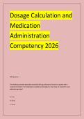 Dosage Calculation and &NewLine;Medication &NewLine;Administration &NewLine;Competency 2026