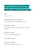 CERTIPORT SOFTWARE DEVELOPMENT&NewLine;TEST BANK UPDATED QUESTIONS AND&NewLine;VERIFIED ANSWERS EXAM SUCCESS GUIDE