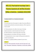 NSG 552 Psychopharmacology Exam 1 &NewLine;Practice Questions & Verified Answers &NewLine;Wilkes University &vert; Updated 2025&sol;2026