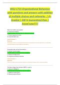 WGU C715 Organizational Behaviour with questions and answers with addition of multiple choices and rationales  &vert; A&plus; Graded &vert; 100 &percnt; Guaranteed Pass &vert; brand-new&excl;&excl;&excl;&excl;&excl;