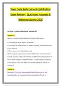 Texas Code Enforcement Certification &NewLine;Exam Review &vert; Questions&comma; Answers & &NewLine;Rationales Latest 2026 