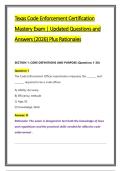 Texas Code Enforcement Certification &NewLine;Mastery Exam &vert; Updated Questions and &NewLine;Answers &lpar;2026&rpar; Plus Rationales 