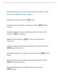 NAMS Menopause Certification Exam questions and&NewLine;answers graded A&plus; latest update&NewLine;Median age of natural menopause -51 years&NewLine;Characteristic hormonal change in menopause transition -Declining&NewLine;estrogen&NewLine;Reproductive stage of a 49-year-old with irregular pe