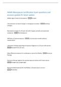 NAMS Menopause Certification Exam questions and&NewLine;answers graded A&plus; latest update&NewLine;Median age of natural menopause -51 years&NewLine;Characteristic hormonal change in menopause transition -Declining&NewLine;estrogen&NewLine;Reproductive stage of a 49-year-old with irregular pe