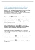 NAMS Menopause Certification Study Guide Exam&NewLine;questions and answers graded A&plus; latest update&NewLine;Physiology of VMS -thermoregulatory center altered by increase in KNDy&NewLine;neurons&semi; activation of NK3R causes hot flashes&semi; blockade of NK3R&NewLine;reduces&sol;eliminates hot 