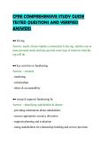 CFRE COMPREHENSIVE STUDY GUIDE&NewLine;TESTED QUESTIONS AND VERIFIED&NewLine;ANSWERS