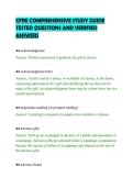 CFRE COMPREHENSIVE STUDY GUIDE&NewLine;TESTED QUESTIONS AND VERIFIED&NewLine;ANSWERS
