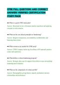 CFRE FULL QUESTIONS AND CORRECT&NewLine;ANSWERS VERIFIED CERTIFICATION&NewLine;STUDY PACK