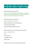 CFRE TEST BANK COMPLETE QUESTIONS&NewLine;AND SOLUTIONS ALREADY GRADED A&plus;
