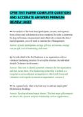 CFRE TEST PAPER COMPLETE QUESTIONS&NewLine;AND ACCURATE ANSWERS PREMIUM&NewLine;REVIEW SHEET