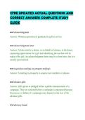 CFRE UPDATED ACTUAL QUESTIONS AND&NewLine;CORRECT ANSWERS COMPLETE STUDY&NewLine;GUIDE&NewLine;