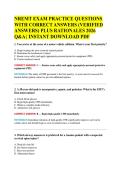 NREMT EXAM PRACTICE QUESTIONS &NewLine;WITH CORRECT ANSWERS &lpar;VERIFIED &NewLine;ANSWERS&rpar; PLUS RATIONALES 2026 &NewLine;Q&A &vert; INSTANT DOWNLOAD PDF 