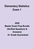 Elementary Statistics Exam 1&colon; Complete Study Guide&comma; Formula Review & Practice Questions PDF