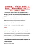 NSG3600 Exam 3 V2 &vert; NSG 3600 Nursing &NewLine;Practice &ndash; Children&rsquo;s Health Exam Q&A &vert; &NewLine;Galen College of Nursing 