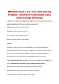 NSG3600 Exam 3 V1&ndash;V3 &vert; Nursing Practice &ndash; Children&rsquo;s Health &vert; Galen College of Nursing &vert; Q&A with Rationale &lpar;NSG 3600 Exam 3&rpar;