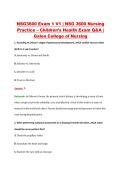 NSG3600 Exam 1 V1 &vert; NSG 3600 Nursing &NewLine;Practice &ndash; Children&rsquo;s Health Exam Q&A &vert; &NewLine;Galen College of Nursing 