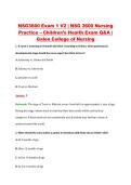 NSG3600 Exam 1 V2 &vert; NSG 3600 Nursing &NewLine;Practice &ndash; Children&rsquo;s Health Exam Q&A &vert; &NewLine;Galen College of Nursing 