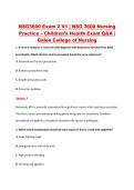 NSG3600 Exam 2 V1 &vert; NSG 3600 Nursing &NewLine;Practice &ndash; Children&rsquo;s Health Exam Q&A &vert; &NewLine;Galen College of Nursing