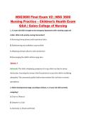 NSG3600 Final Exam V2 &vert; NSG 3600 &NewLine;Nursing Practice &ndash; Children&rsquo;s Health Exam &NewLine;Q&A &vert; Galen College of Nursing
