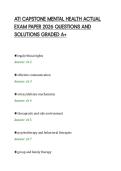 ATI CAPSTONE MENTAL HEALTH ACTUAL&NewLine;EXAM PAPER 2026 QUESTIONS AND&NewLine;SOLUTIONS GRADED A&plus;
