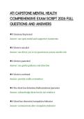 ATI CAPSTONE MENTAL HEALTH&NewLine;COMPREHENSIVE EXAM SCRIPT 2026 FULL&NewLine;QUESTIONS AND ANSWERS