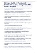 Michigan Builder 2 Residential Contractor License Exam &vert; Practice Questions with Detailed Answer Explanations &vert; Comprehensive Study Guide