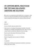 ATI CAPSTONE MENTAL HEALTH EXAM&NewLine;PREP TEST BANK 2026 UPDATED&NewLine;QUESTIONS AND SOLUTIONS
