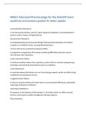 NR567 Advanced Pharmacology for the AGACNP Exam questions and answers Graded A&plus;