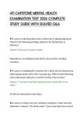 ATI CAPSTONE MENTAL HEALTH&NewLine;EXAMINATION TEST 2026 COMPLETE&NewLine;STUDY GUIDE WITH SOLVED Q&A