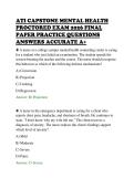 ATI CAPSTONE MENTAL HEALTH&NewLine;PROCTORED EXAM 2026 FINAL&NewLine;PAPER PRACTICE QUESTIONS&NewLine;ANSWERS ACCURATE A&plus;