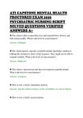 ATI CAPSTONE MENTAL HEALTH&NewLine;PROCTORED EXAM 2026&NewLine;PSYCHIATRIC NURSING SCRIPT&NewLine;SOLVED QUESTIONS VERIFIED&NewLine;ANSWERS A&plus;