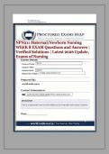 NPN211 Maternal&sol;Newborn Nursing WEEK 8 EXAM Questions and &NewLine;Answers &vert; Verified Solutions &vert; Latest 2026 Update&comma; Exams of Nursing 