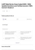 LMRT State Review Exam &lpar;Latest 2025 &sol; 2026 Update&rpar; Questions and Verified Answers &vert; 100&percnt; Correct &vert; Grade A&plus;