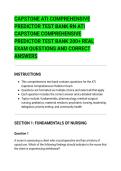 CAPSTONE ATI COMPREHENSIVE&NewLine;PREDICTOR TEST BANK RN ATI&NewLine;CAPSTONE COMPREHENSIVE&NewLine;PREDICTOR TEST BANK 200&plus; REAL&NewLine;EXAM QUESTIONS AND CORRECT&NewLine;ANSWERS