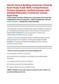 Hawaii General Building Contractor &lpar;Class B&rpar; Exam Study Guide 2026 &vert; Comprehensive Practice Questions&comma; Verified Answers with Detailed Rationales &vert; Contractor License Exam Prep