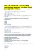 AAPC CPC Exam ACTUAL EXAM QUESTIONS&NewLine;2026 Question and Answer &vert; Previously Tested&NewLine;Content &vert; Verified Solutions
