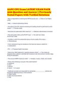 AAPC CPC Exam LATEST EXAM PACK&NewLine;2026 Question and Answer &vert; Previously&NewLine;Tested Papers with Verified Solutions