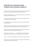 COM 451 Unit 4 Questions With Verified correct Answers Graded A&plus;