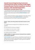 Hawaii General Engineering Contractor Licensing Exam &lpar;Class A&rpar; Study Guide 2026 &vert; Comprehensive Practice Questions&comma; Verified Answers with Detailed Rationales &vert; Contractor License Exam Prep
