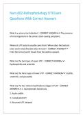 Nurs 602-Pathophysiology UTI Exam Questions With Correct Answers&period;