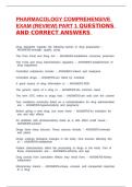 PHARMACOLOGY COMPREHENSIVE EXAM &lpar;REVIEW&rpar; PART 1 QUESTIONS AND CORRECT ANSWERS 